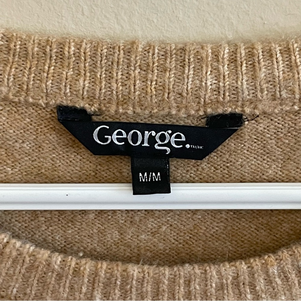 4/$20➡️ George Color Block Crewneck Sweater – Tan, Pink, Plum – Medium GUC - Picture 6 of 15